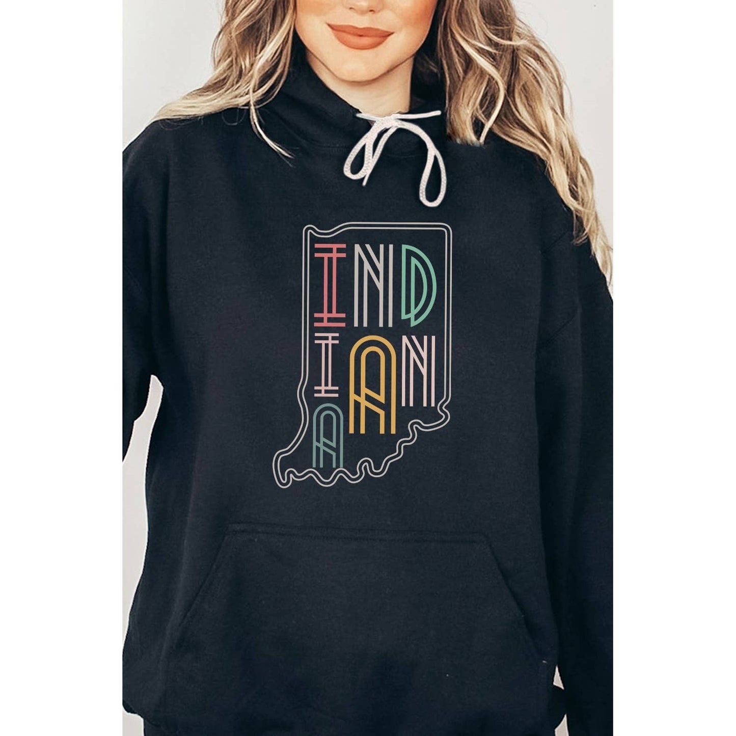 SOUTH DAKOTA Neon State Shape Graphic Hoodies