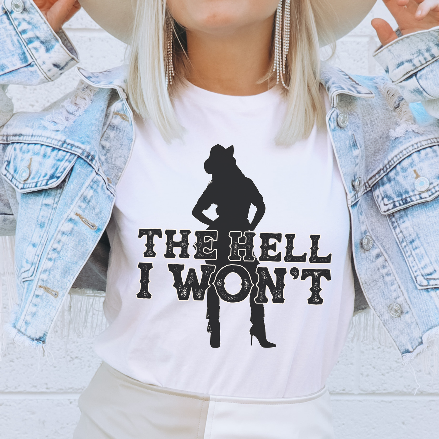 The Hell I Won't Funny Sassy Cowgirl Western Graphic T-Shirt