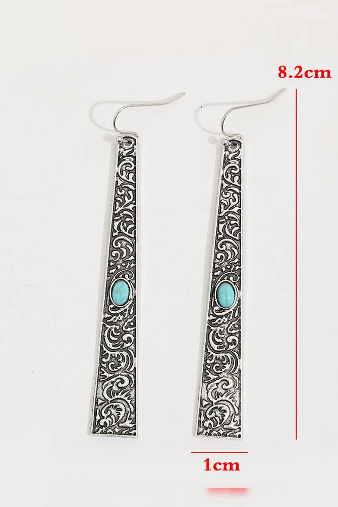 Western Turquoise Alloy Earrings