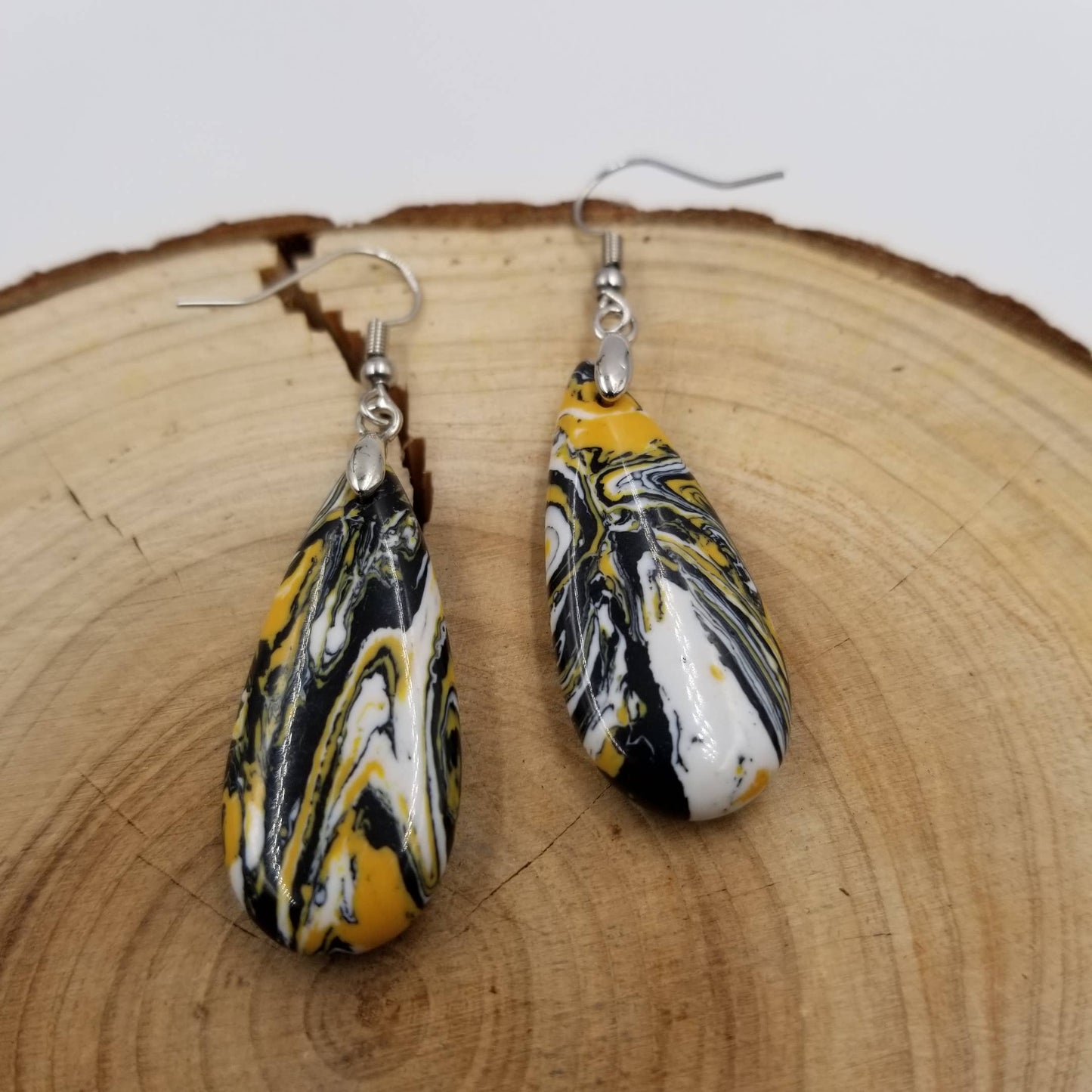 Natural Marble Imperial Jasper Gemstone Earrings