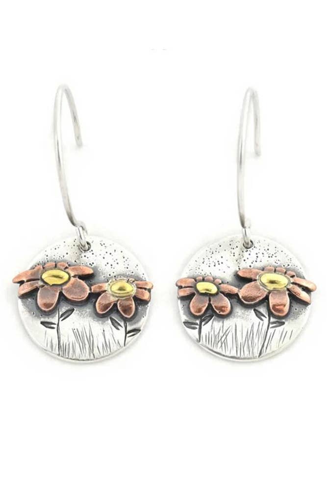 Vintage Round Flower Earrings