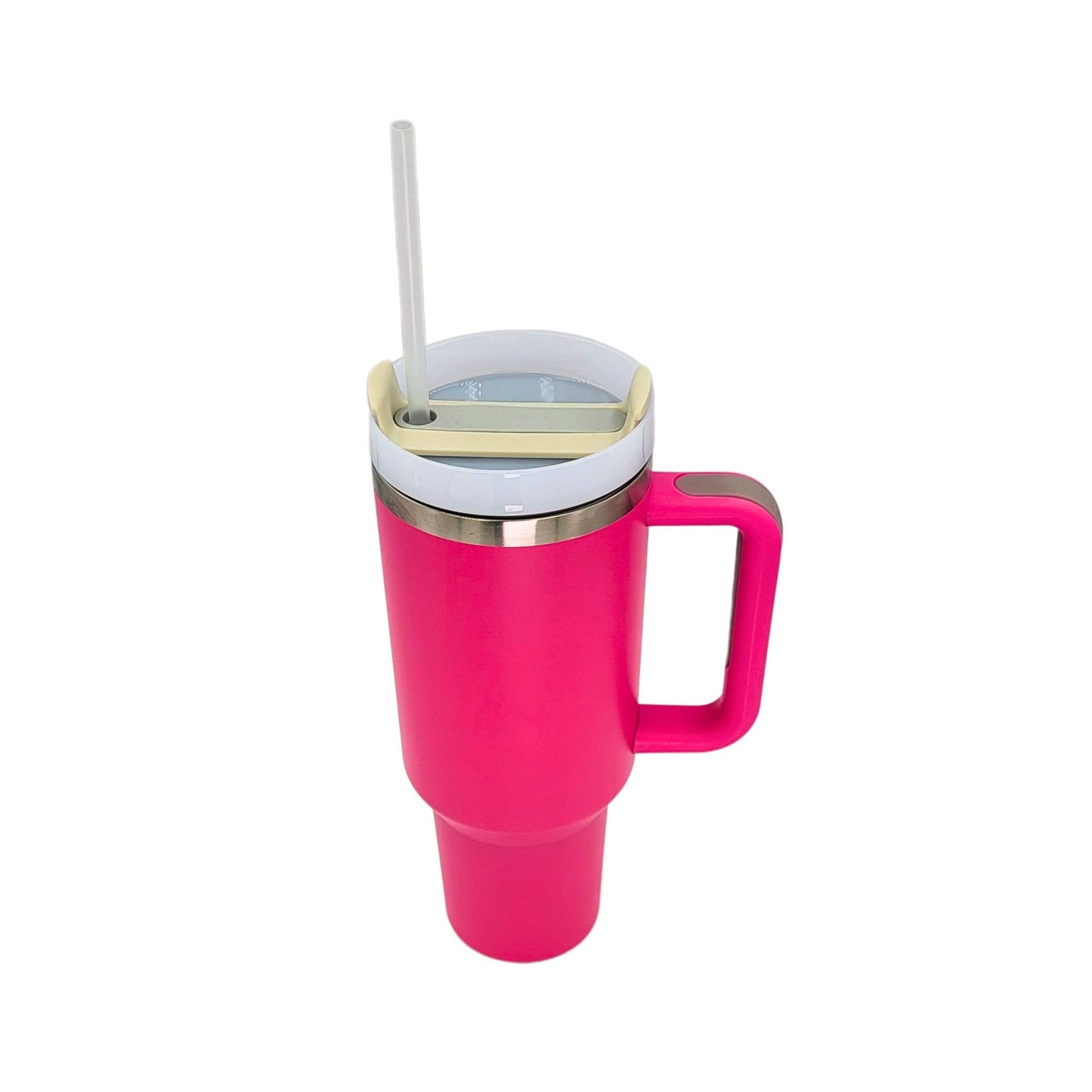 40 Oz. Custom Saying Handled Tumbler With Straw "Raising my Husband is exhausting"