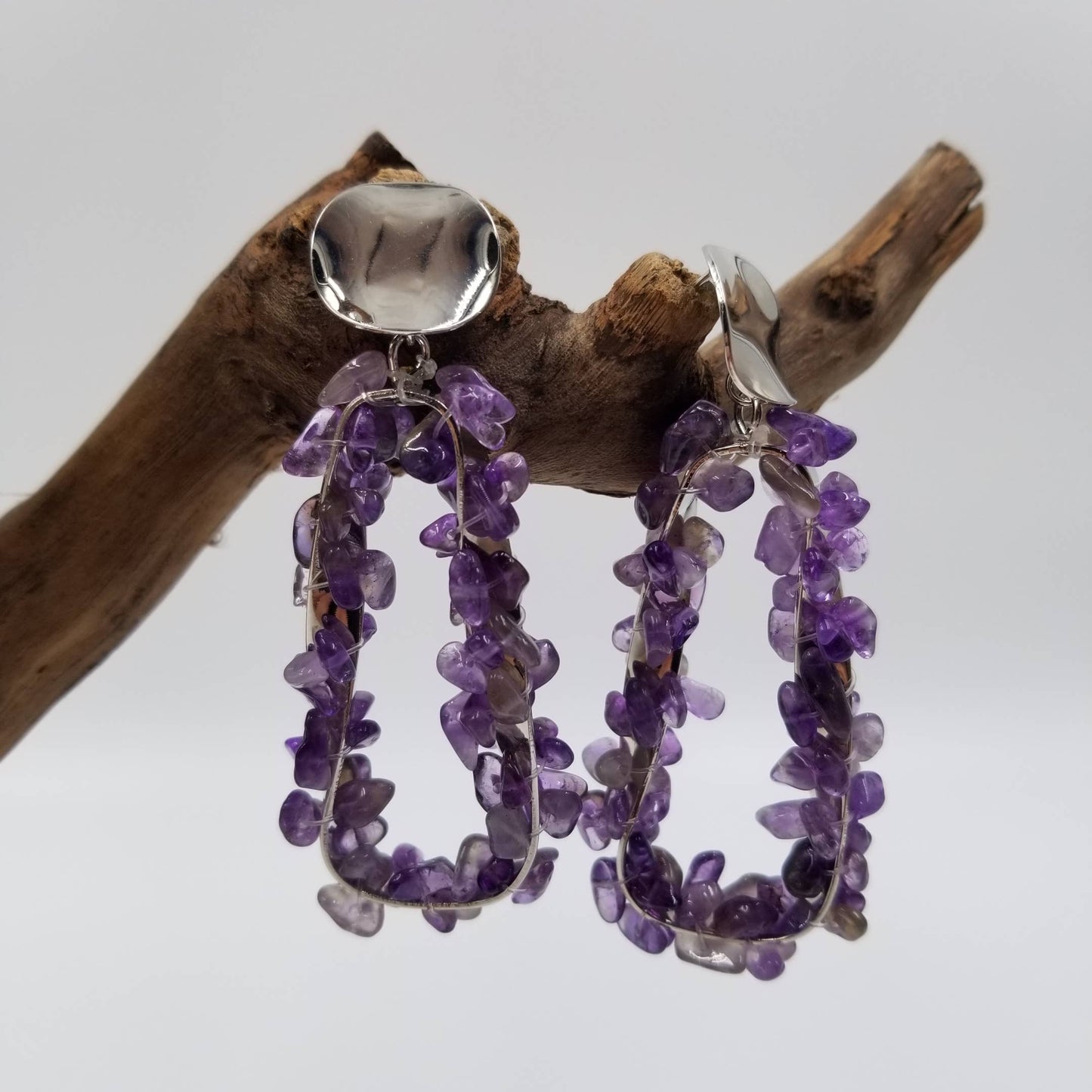 Handmade Natural Amethyst Earrings