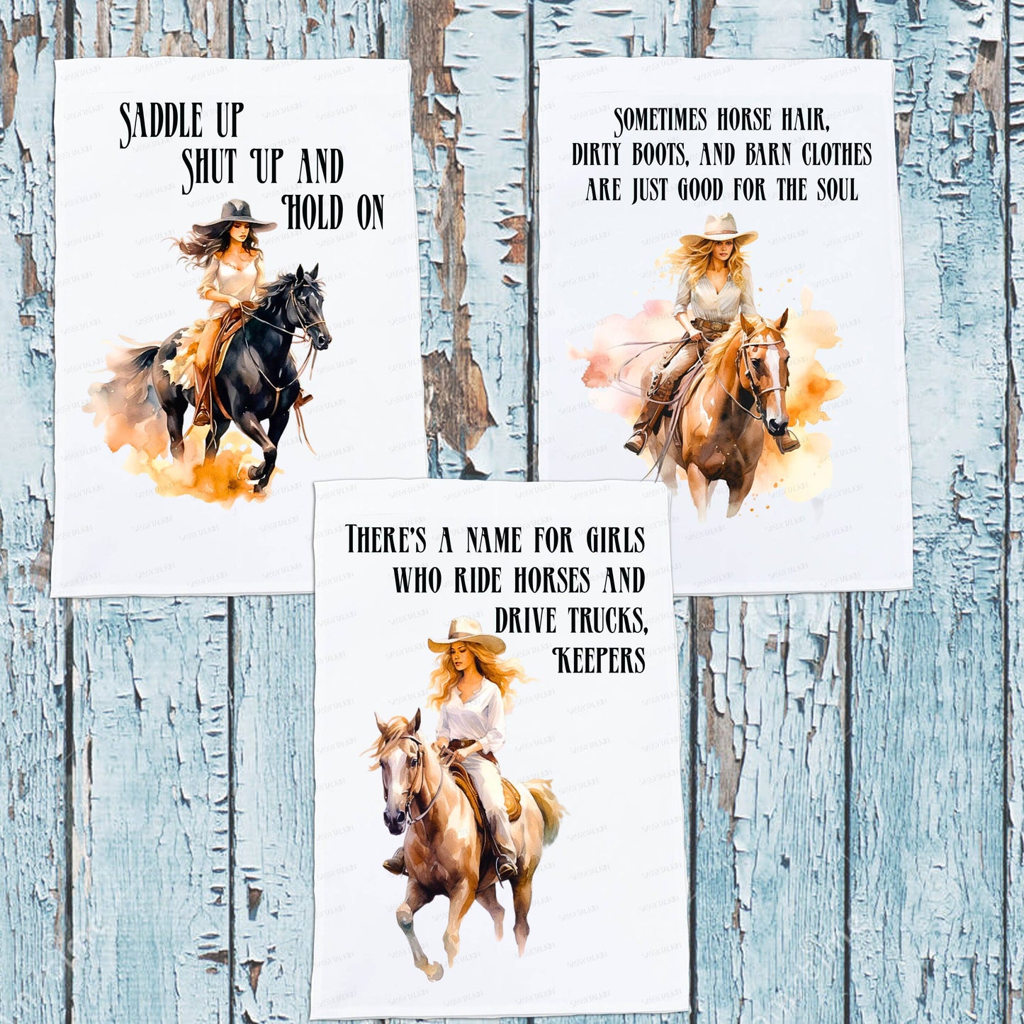 Cowgirl, Dish Towel, Cowgirls on Horses