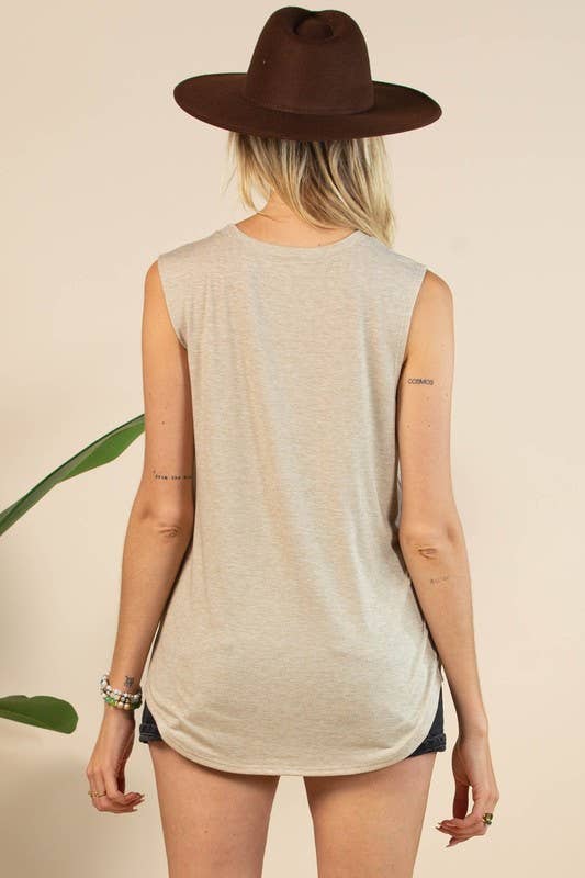 RUTH RODEO GO WILD GRAPHIC SLEEVELESS TOP