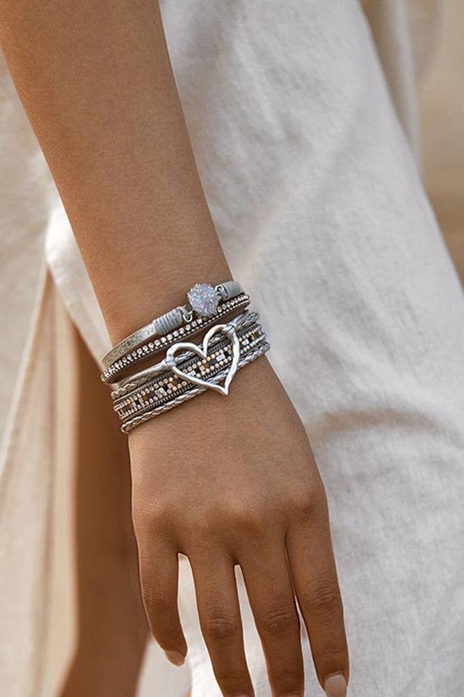 Bohemian Heart Pendant Bracelet