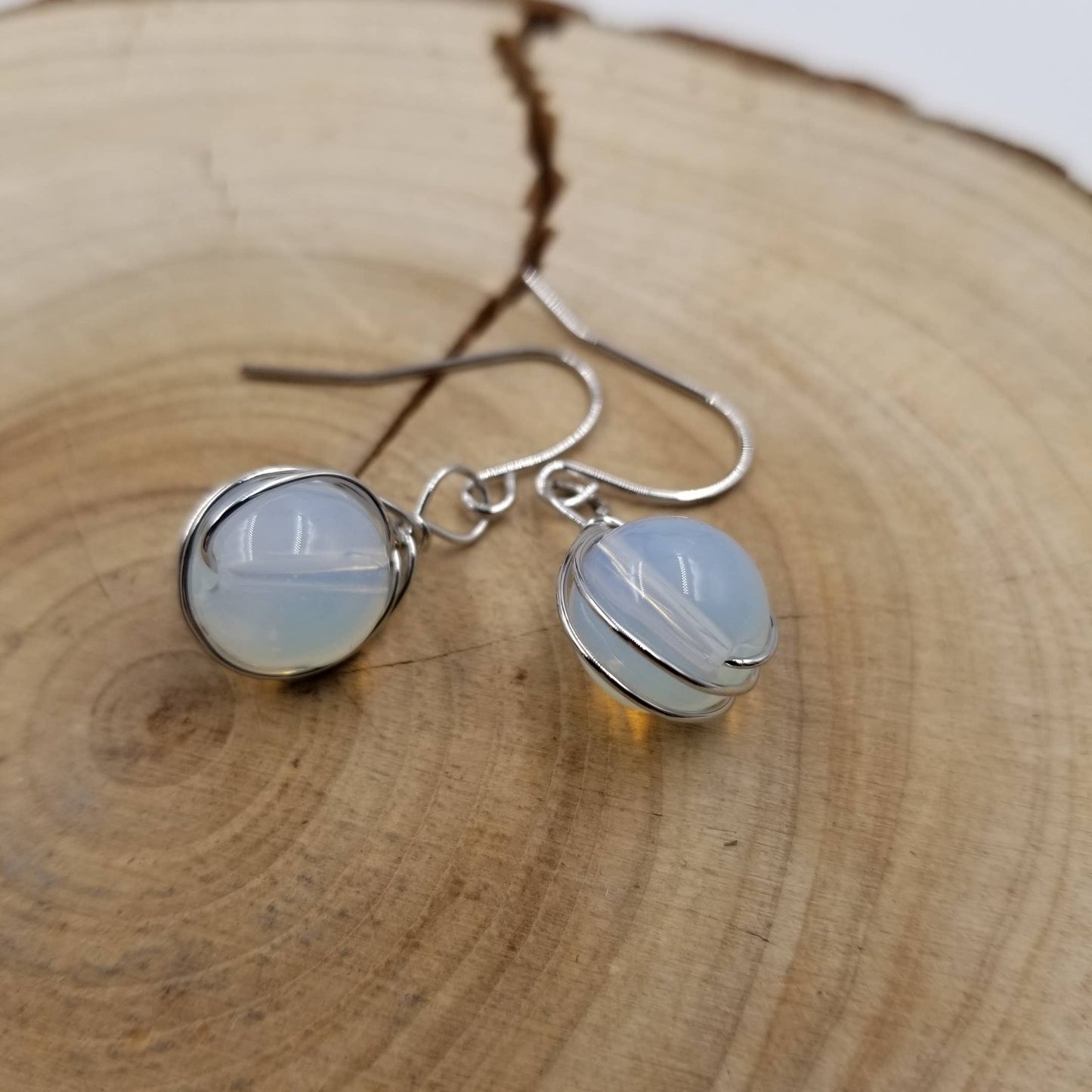Handmade Simple Moonstone Earrings