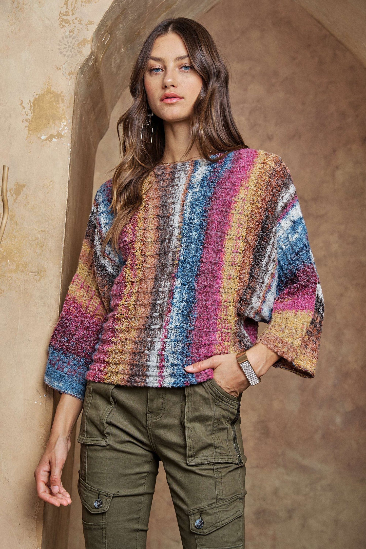 adora - MULTI COLOR SWEATER TOP