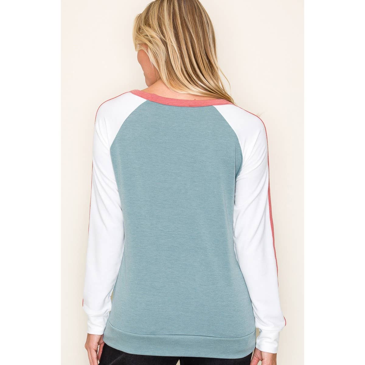 STACCATO ROUND NECK COLOR BLOCKED TOP