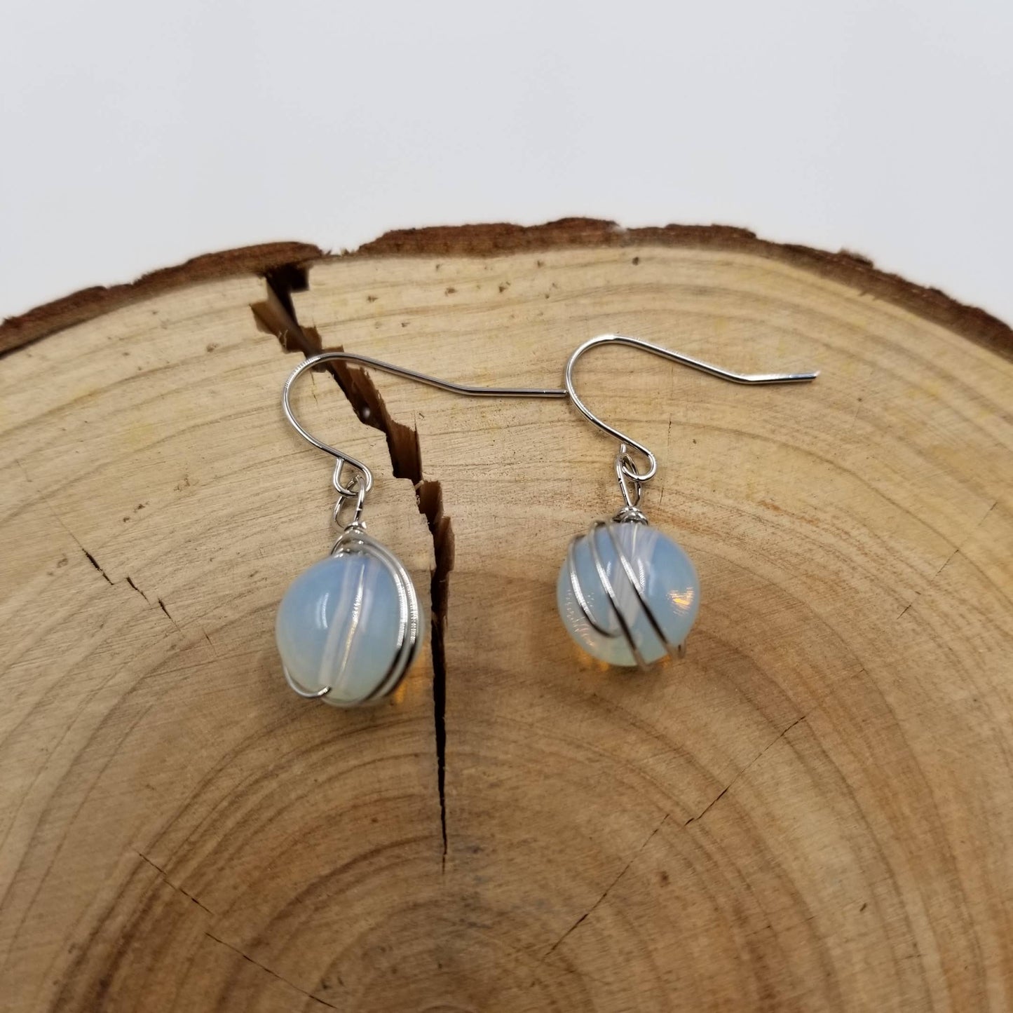Handmade Simple Moonstone Earrings