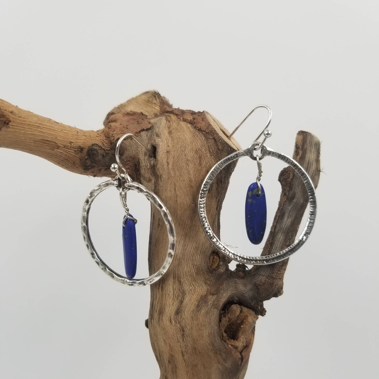 Handmade Natural Lapis Lazuli Round Earrings