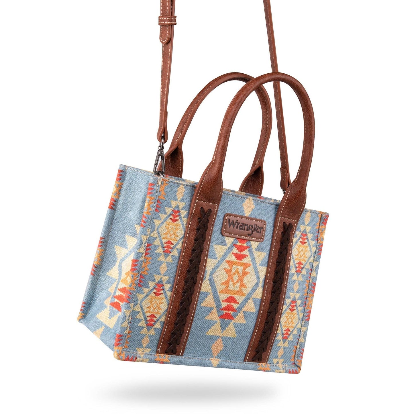 WG2202-8120S Wrangler Southwestern Print Small Canvas Tote/Crossbody