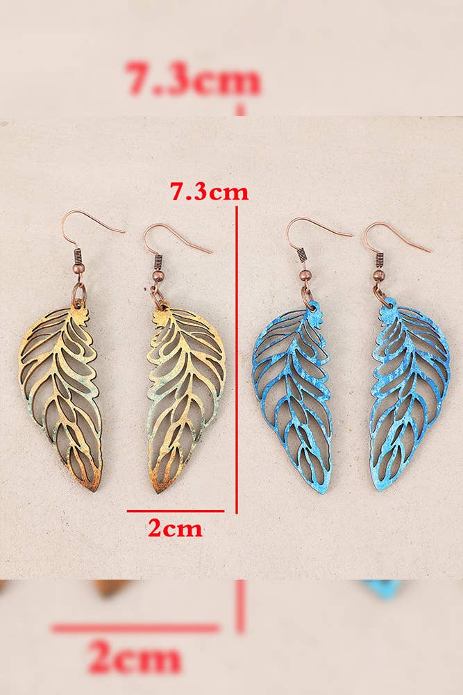 Colorful Feather Wooden Earrings SP388