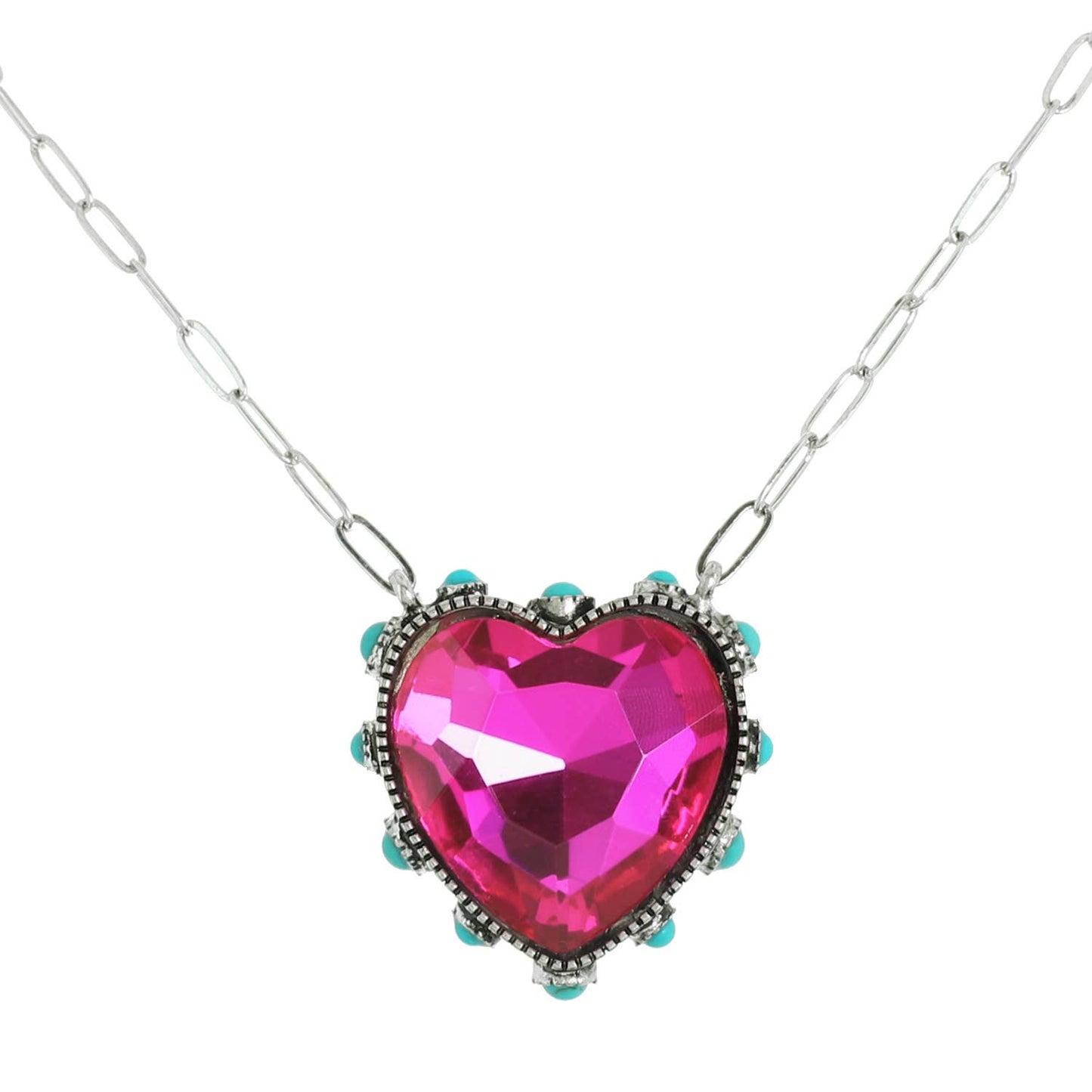 Sophia collection Western Heart Shaped Gemstone Turquoise Necklace