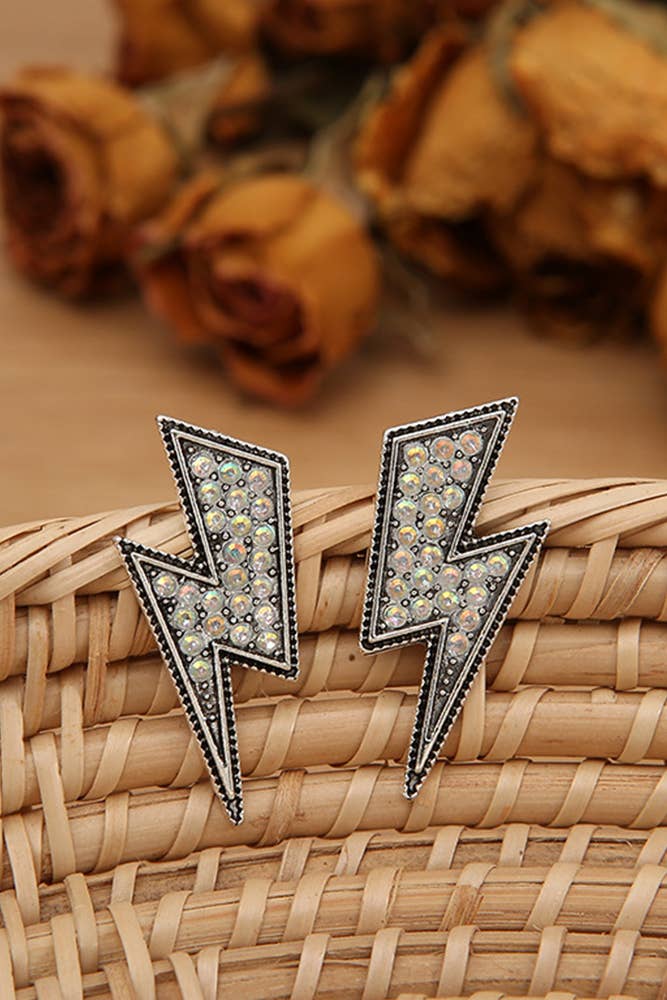 Rhinestone Lightening Earrings
