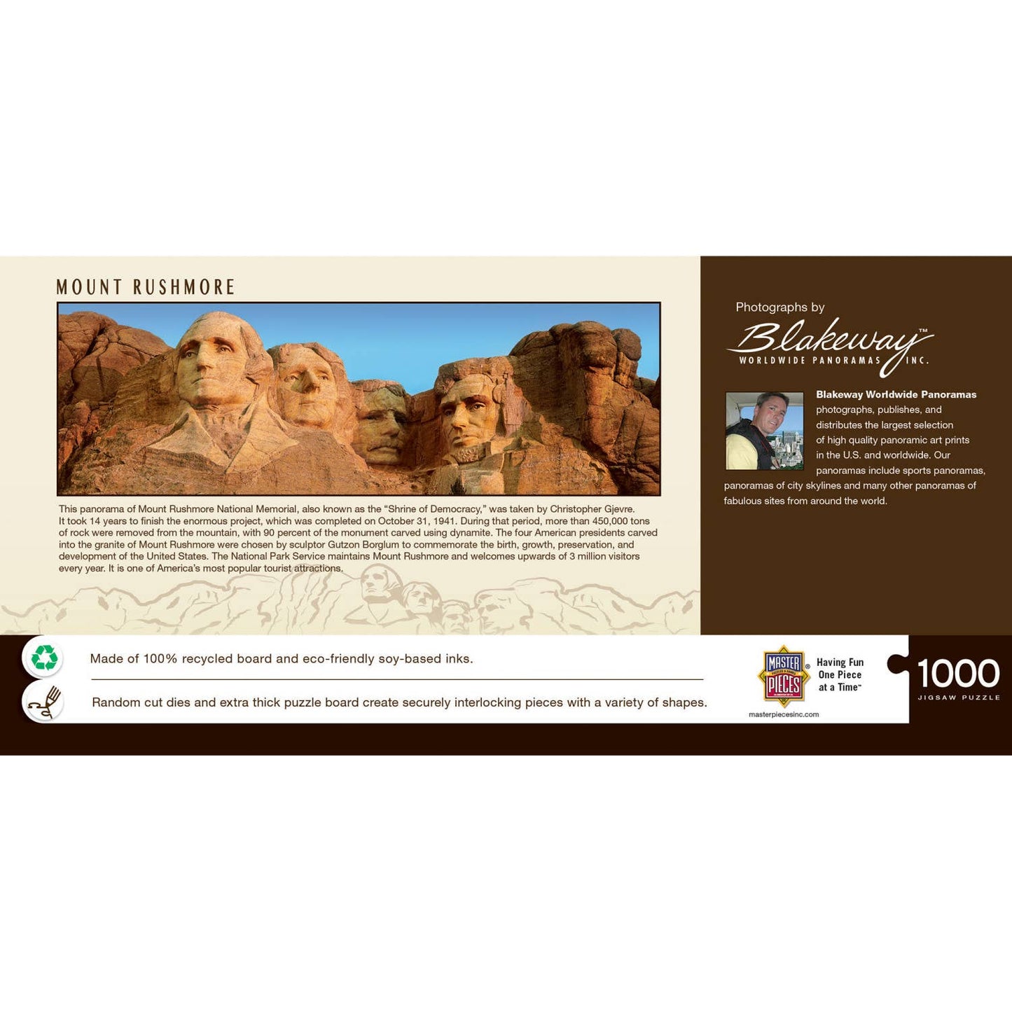 Mount Rushmore 1000 Piece Panoramic Puzzle