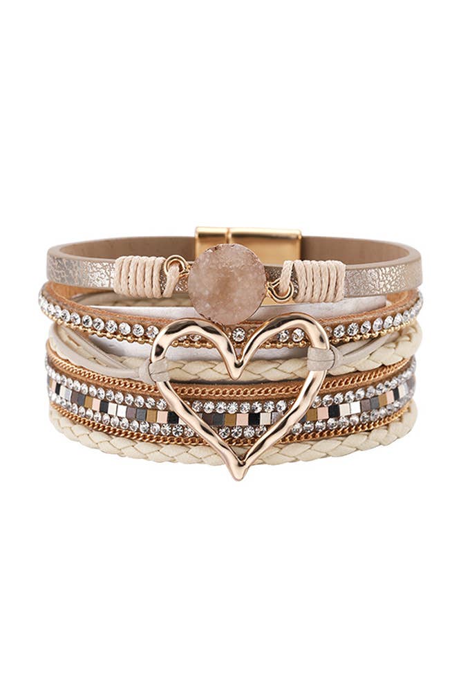Bohemian Heart Pendant Bracelet