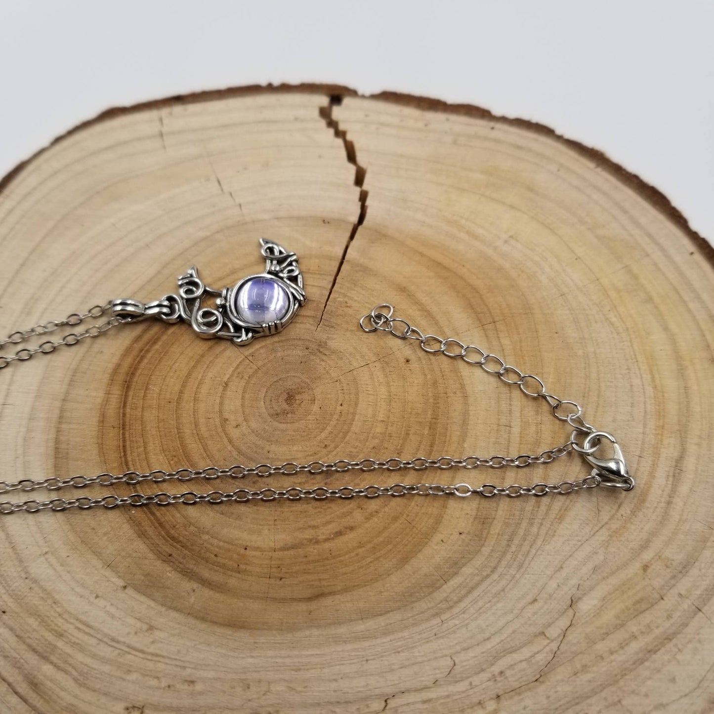 Vintage Moonlight Stone Moon Necklace
