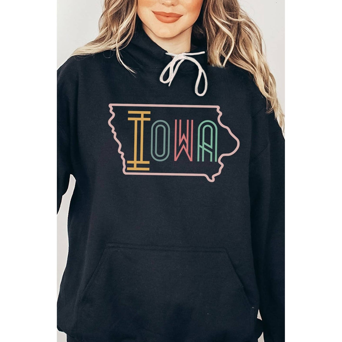 SOUTH DAKOTA Neon State Shape Graphic Hoodies