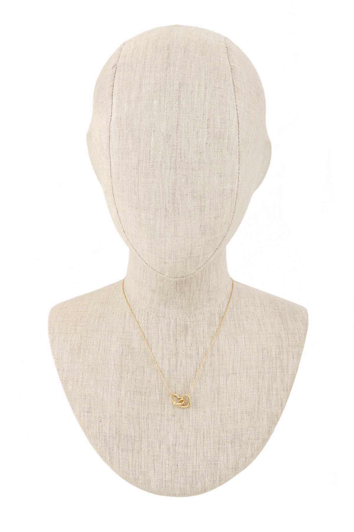 GOLD DIPPED HEART LINKED NECKLACE SB28917-