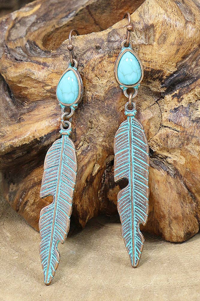Turquoise Leaves Earrings