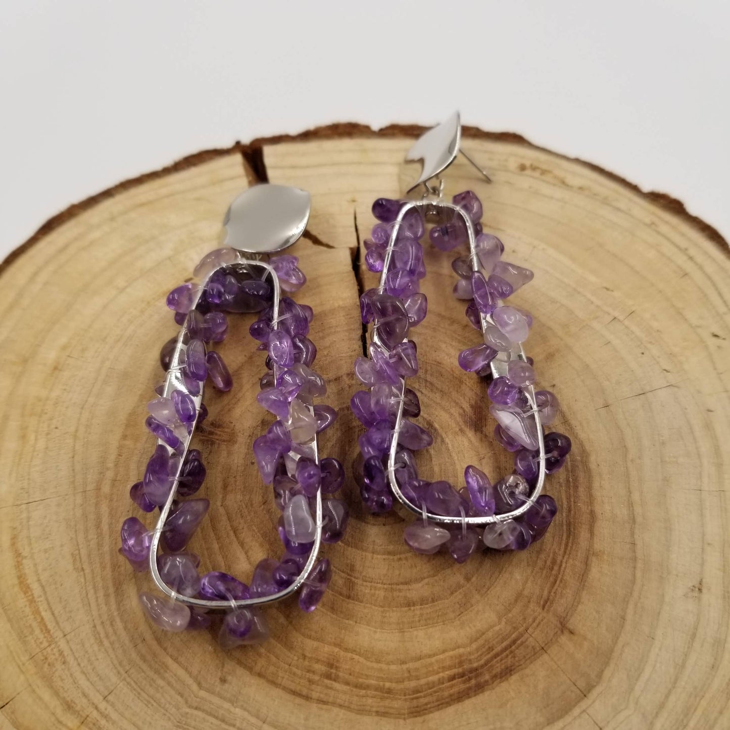 Handmade Natural Amethyst Earrings