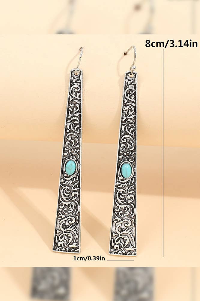 Western Turquoise Alloy Earrings
