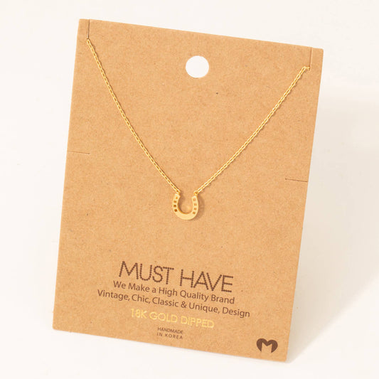 Mini Horseshoe Pendant Necklace