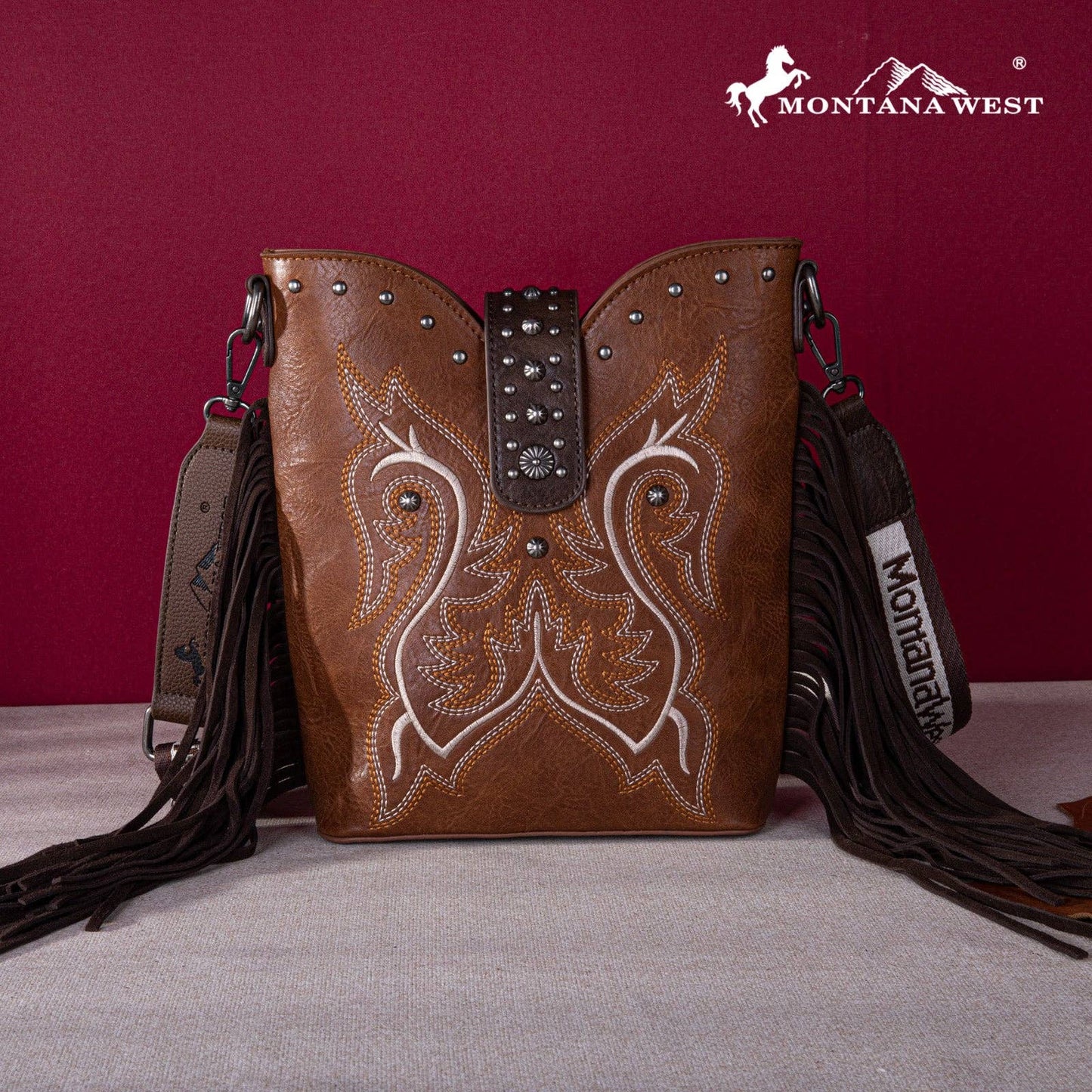MW1247-9360 Montana West Embroidered Fringe Collection Boot