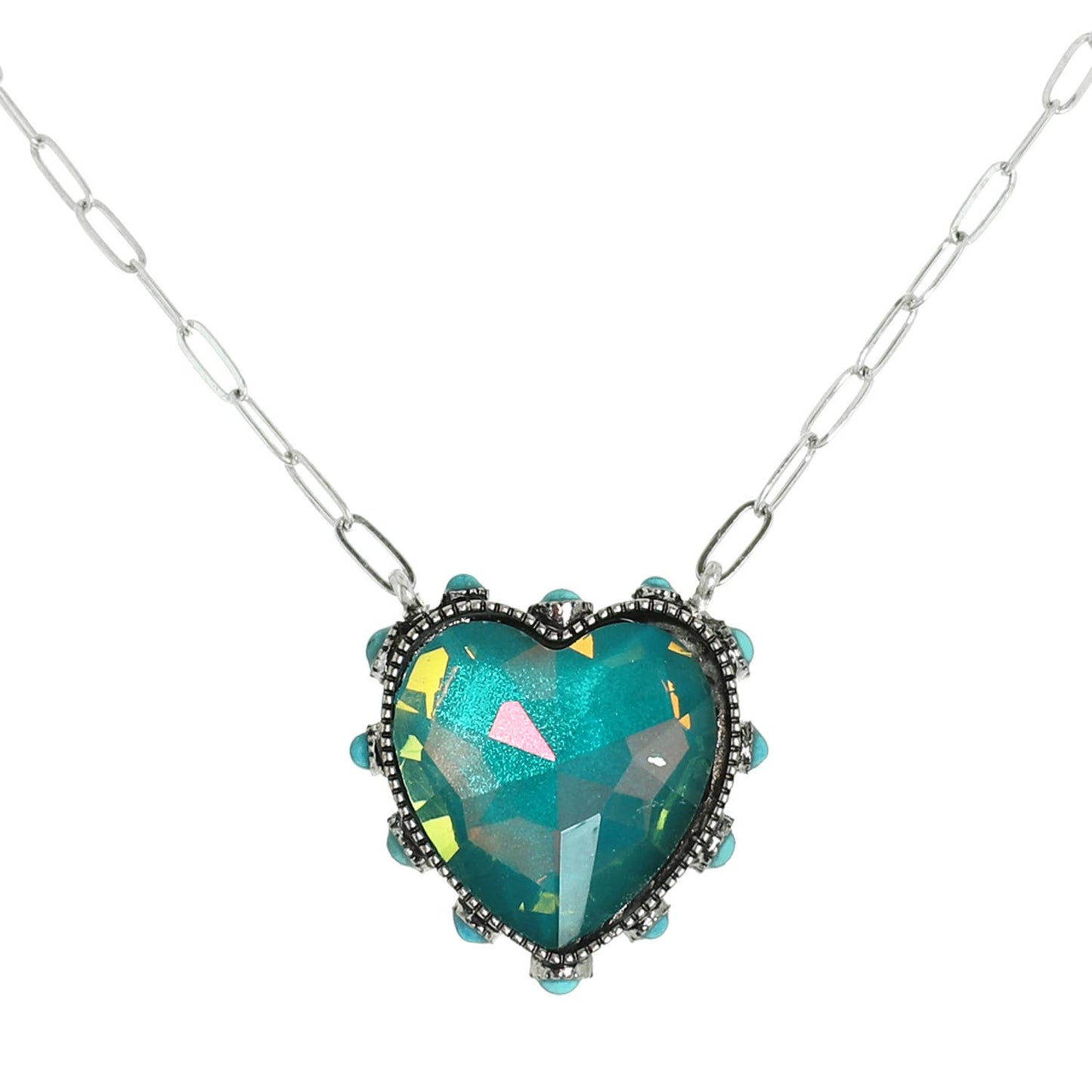 Sophia collection Western Heart Shaped Gemstone Turquoise Necklace