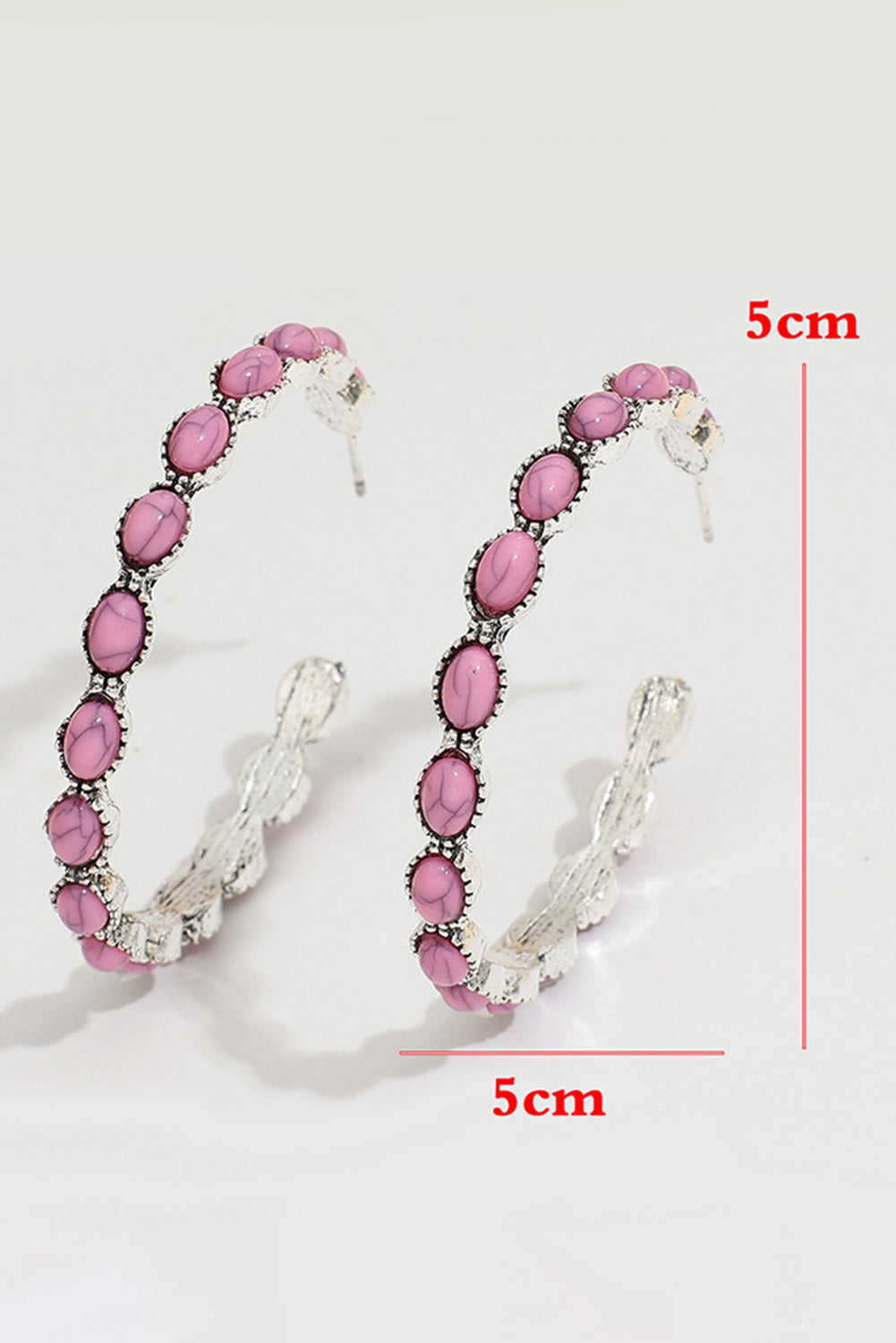Hoop earrings Pink, Red, Black or Turquoise