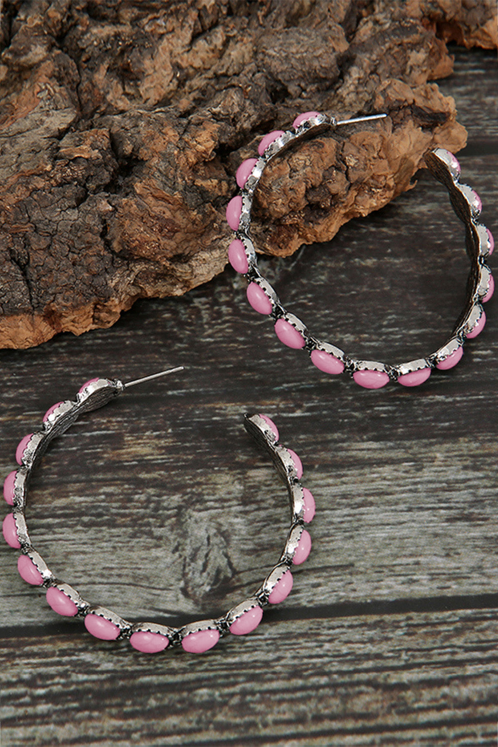 Hoop earrings Pink, Red, Black or Turquoise