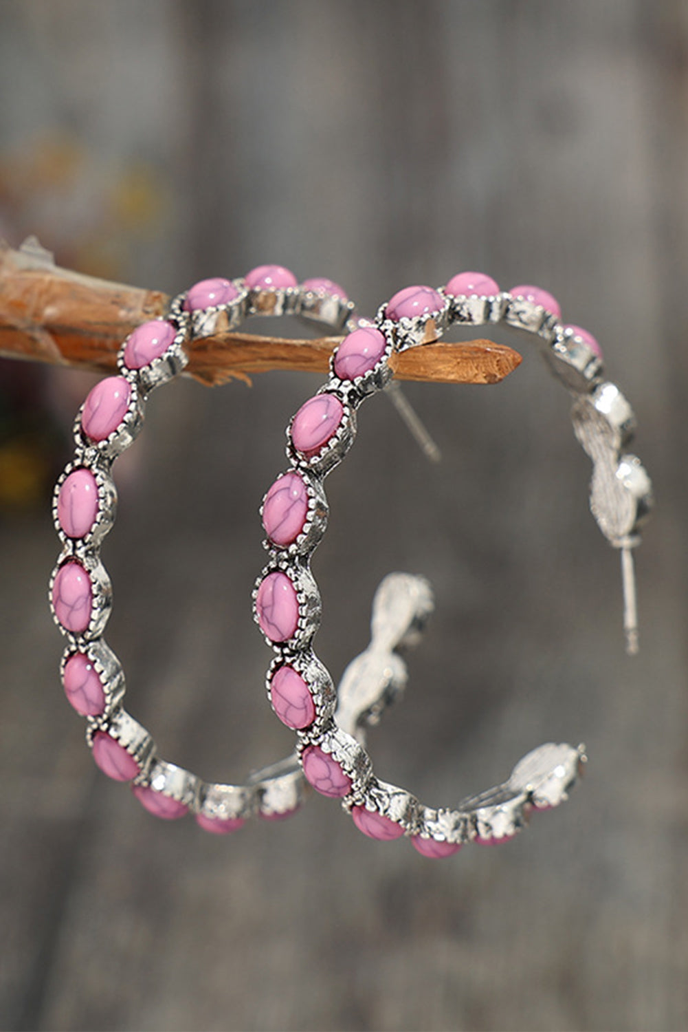 Hoop earrings Pink, Red, Black or Turquoise