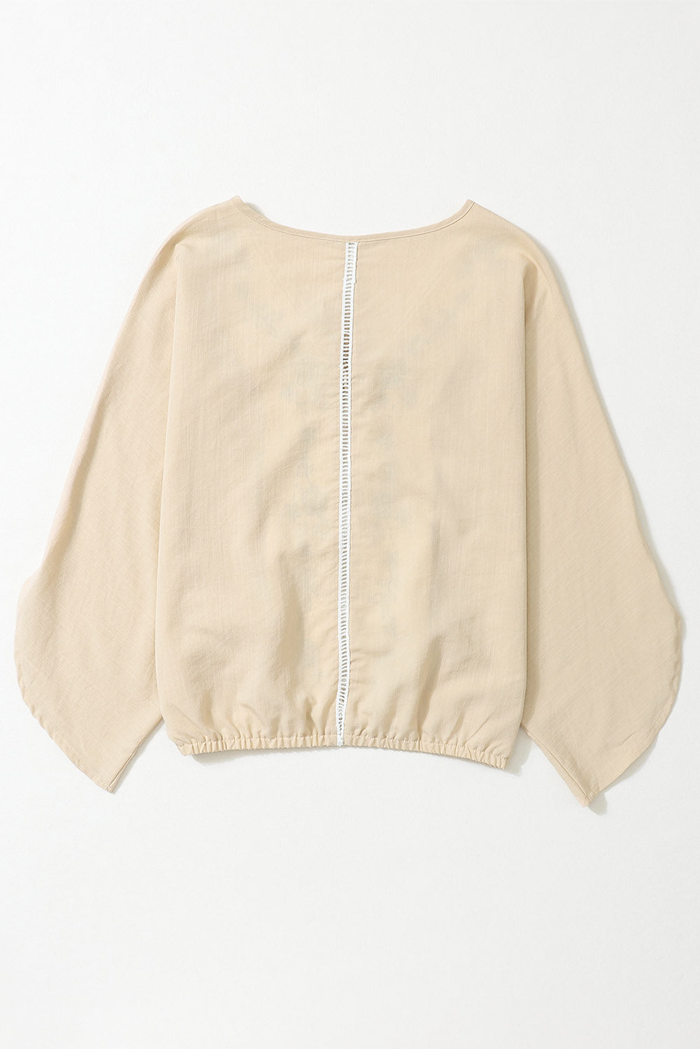 Golden Lace Crochet Patchwork Slit Sleeve Loose Blouse