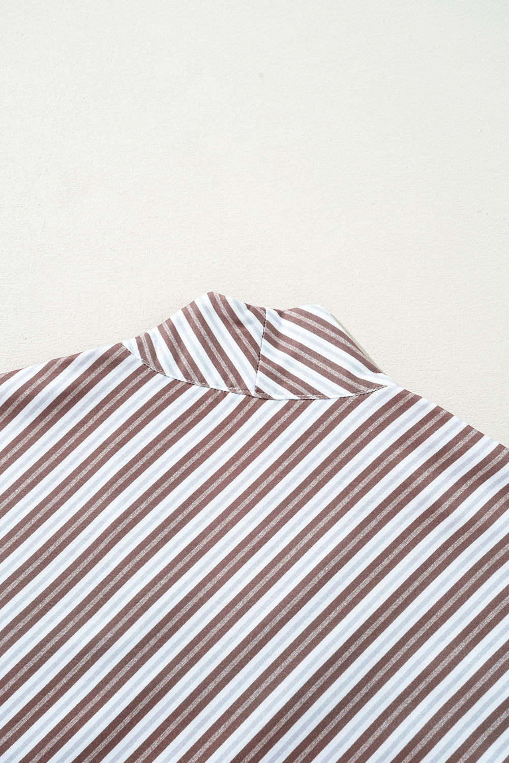 Chestnut Stripe V-Neck Cap Sleeve Blouse