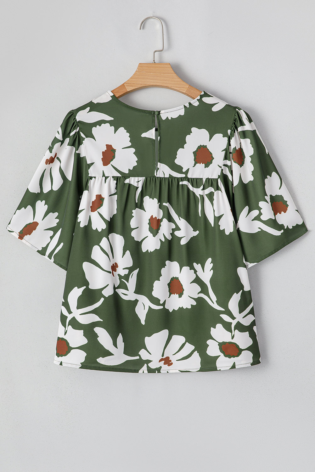 Green Allover Abstract Print Top
