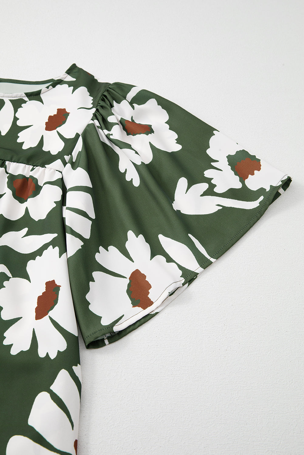 Green Allover Abstract Print Top