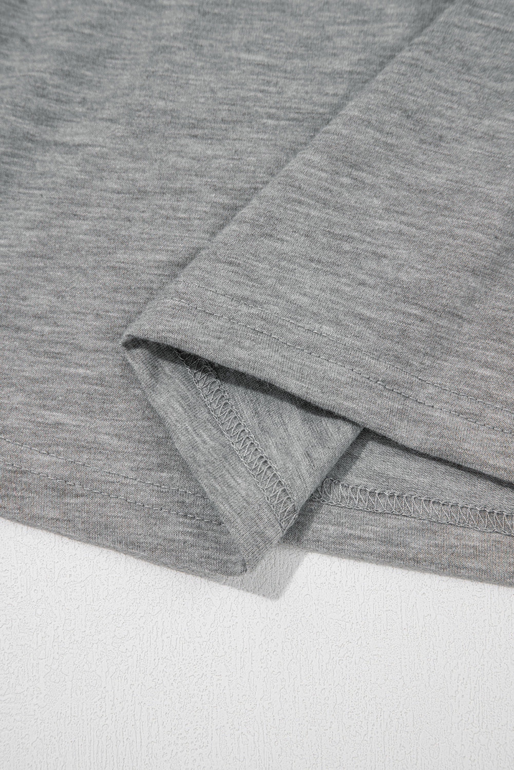 Gray Lace Patchwork Criss Cross V Neck Top