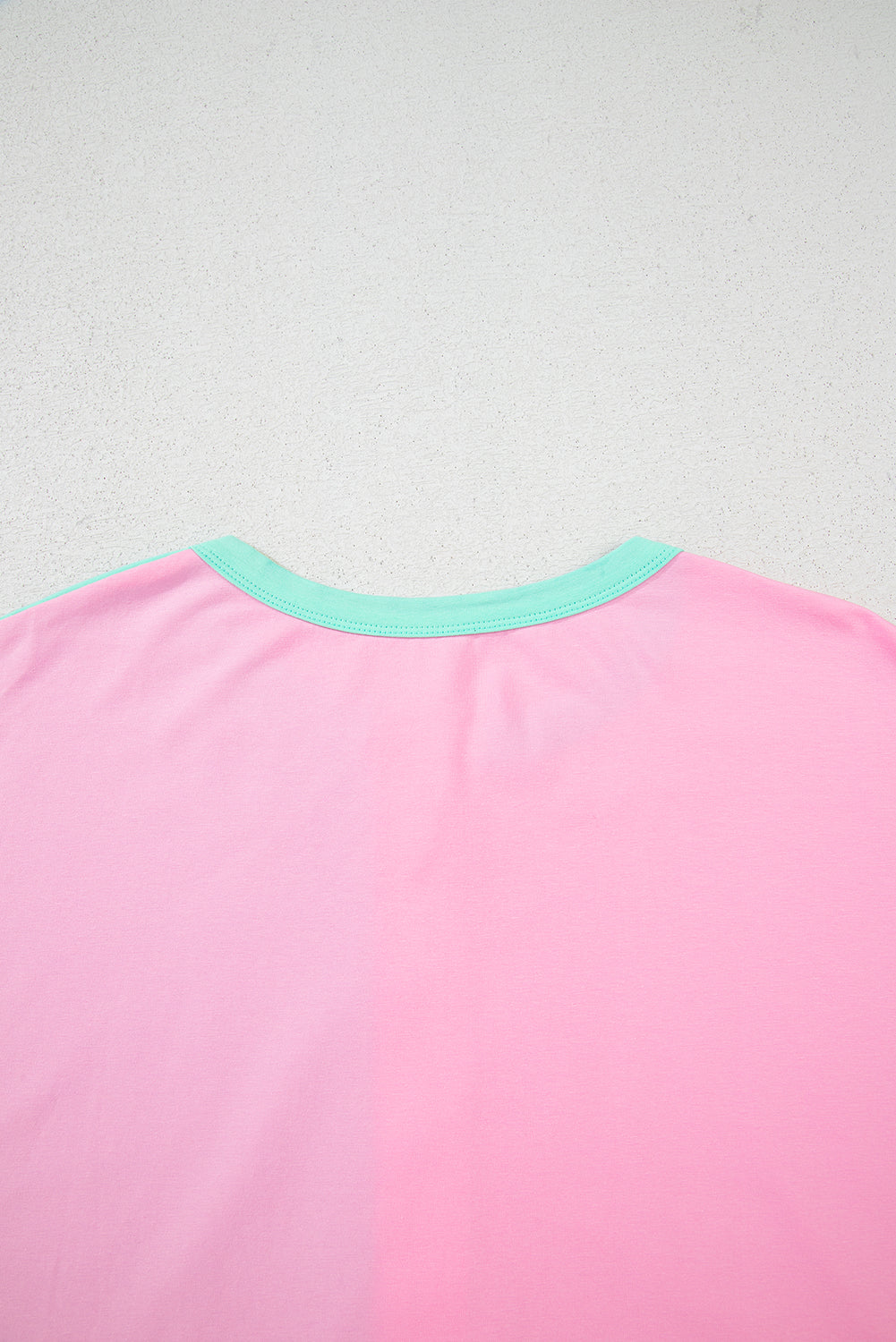 Mint Green Colorblock Half Buttons Henley T Shirt