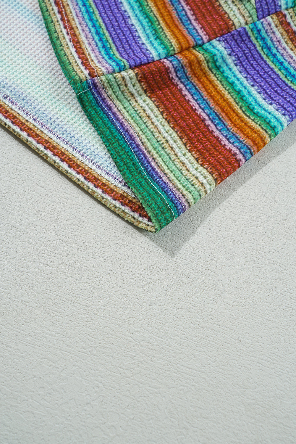 Multicolour Striped Twisted Hem Boho T-Shirt