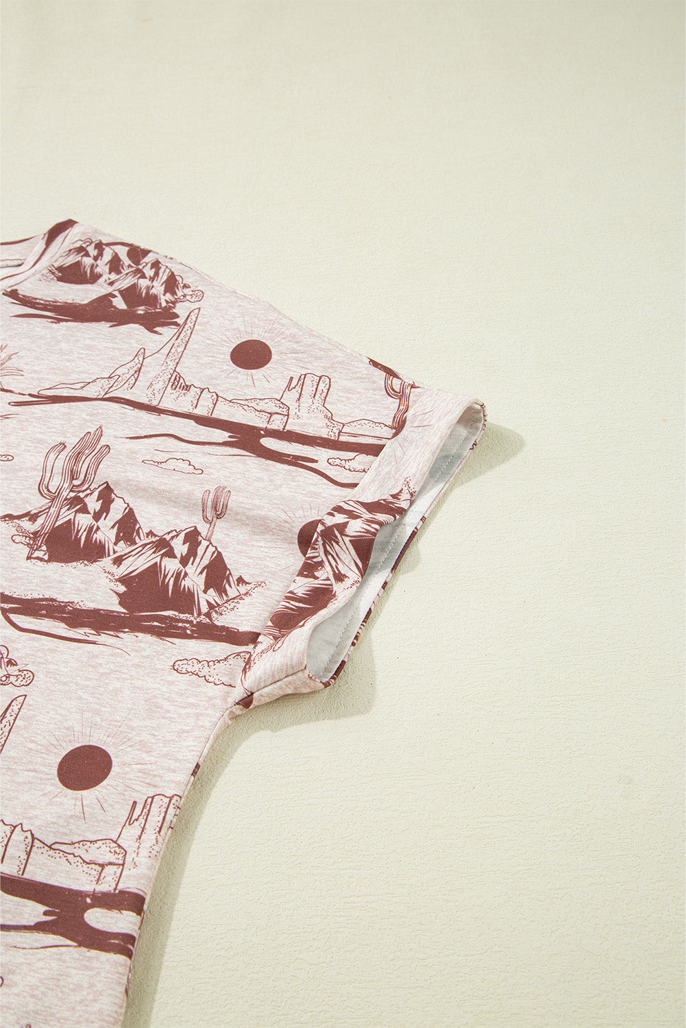 Brown Summer Desert Sand Print Short Sleeve Tee