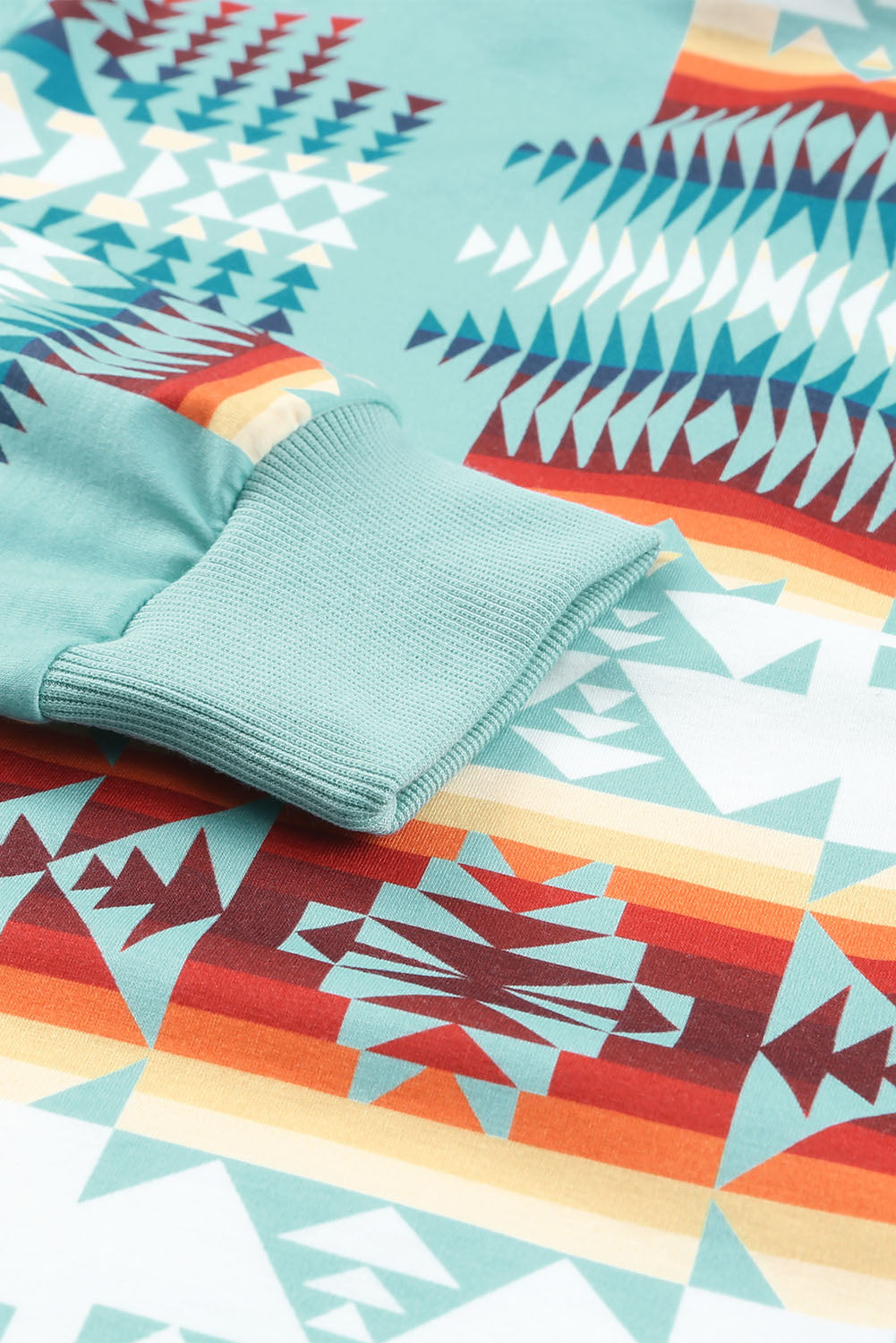Aztec Geometric Drawstring Zipper Hoodie