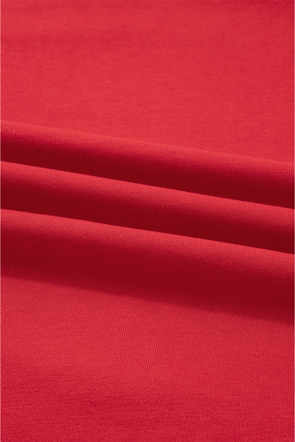 Fiery Red Plaid Frayed Double Christmas Tree Patched Drop Shoulder Sweatshirt