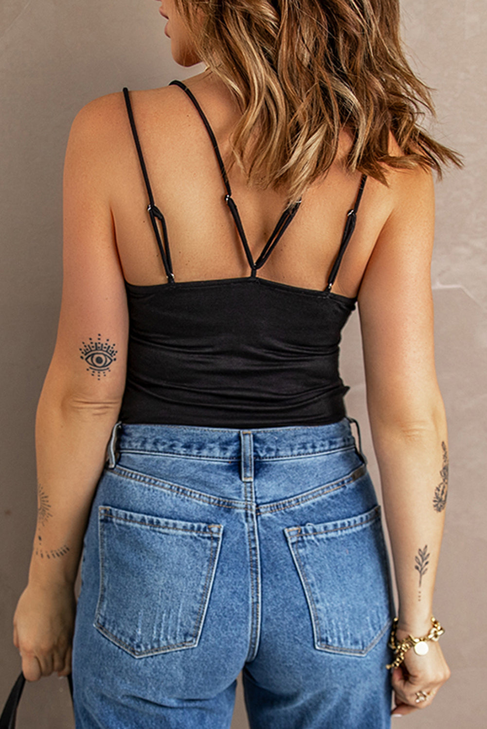 Casual Lace Overlay Strappy Hollow Out Camisole Top