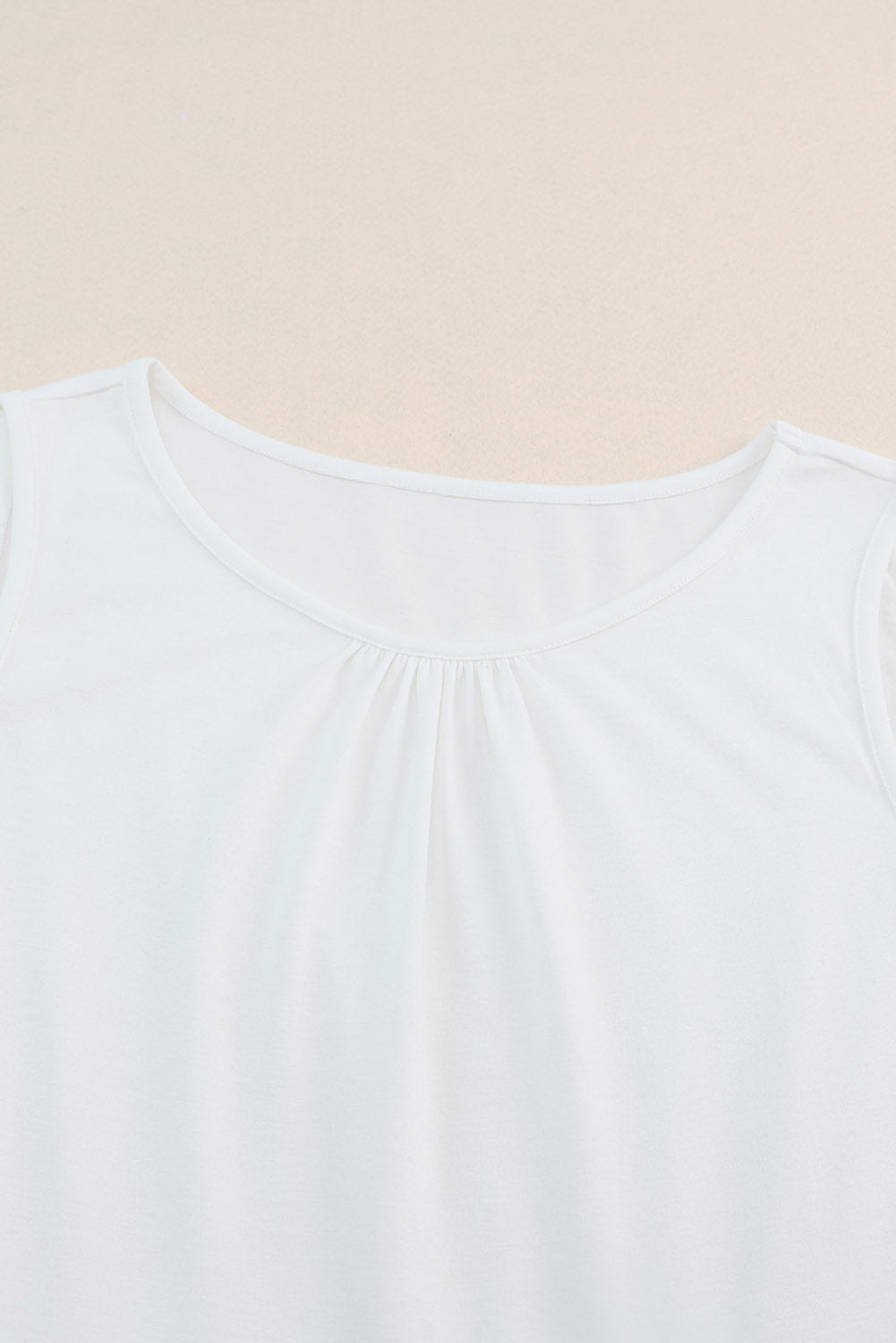White Crochet Lace Trim Color Block Tank Top