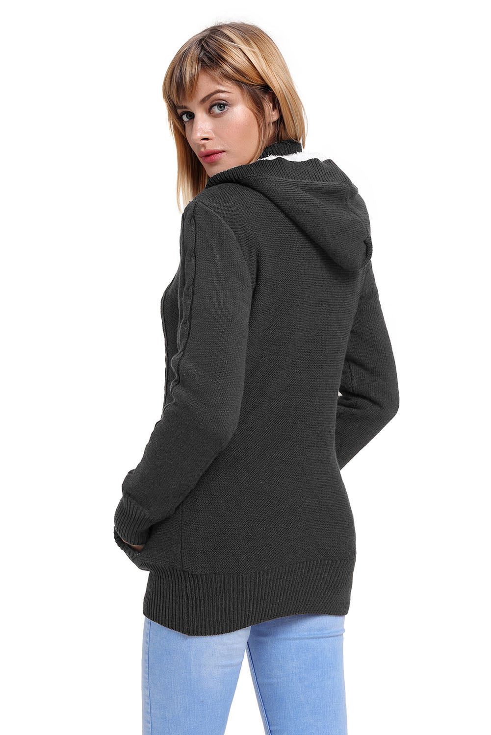 Long Sleeve Button-up Hooded Cardigans