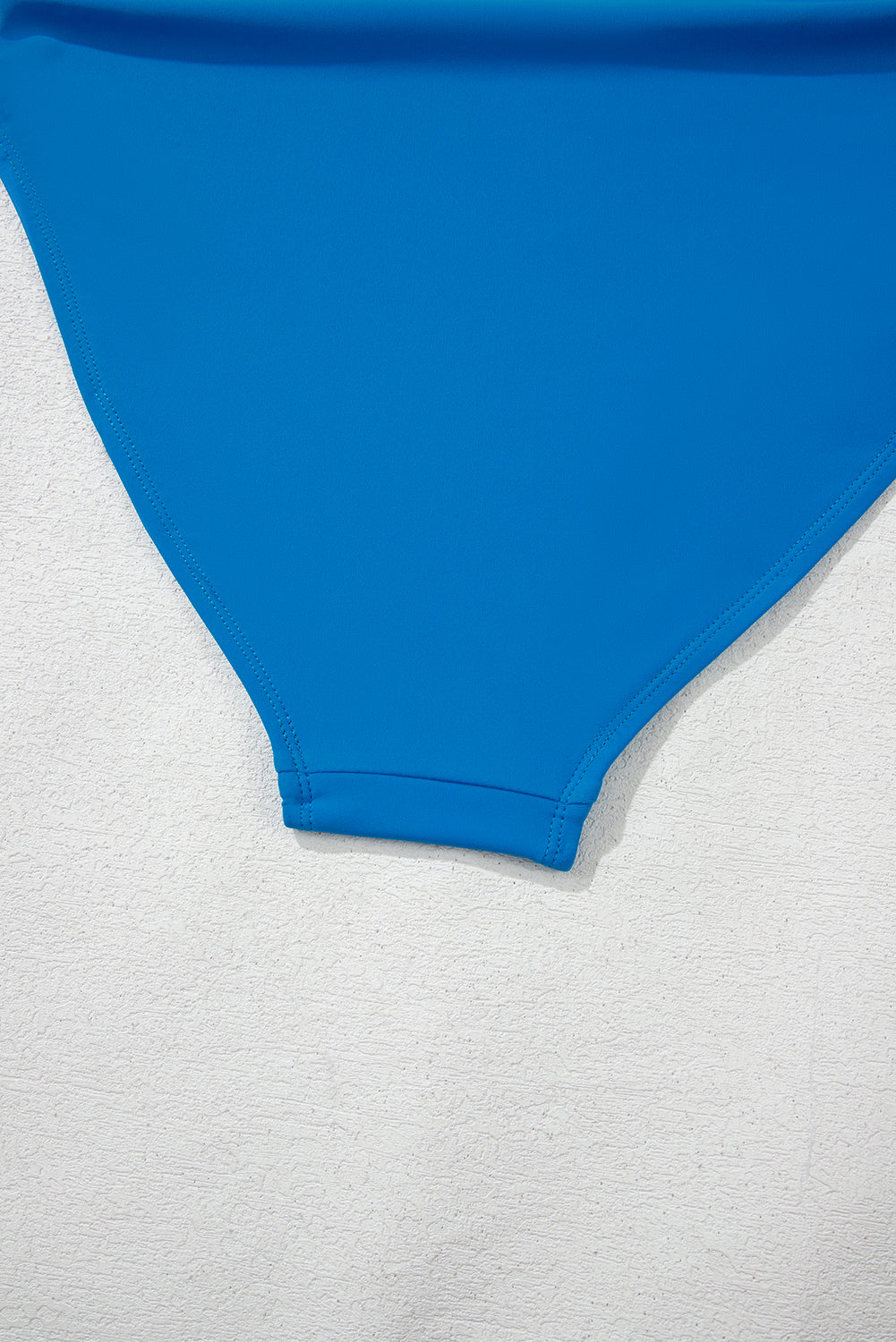 Blue Colorblock Top Pleated High Waisted Bikini Swimwear