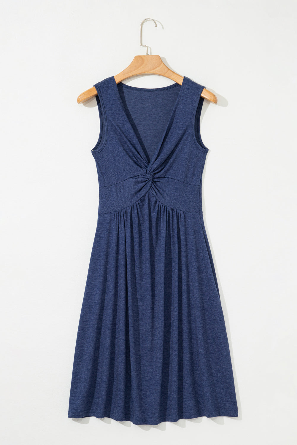 Twisted High Waist Sleeveless V Neck Mini Dress