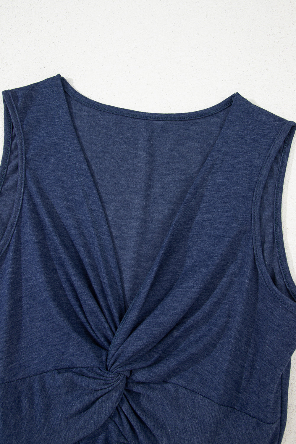 Twisted High Waist Sleeveless V Neck Mini Dress