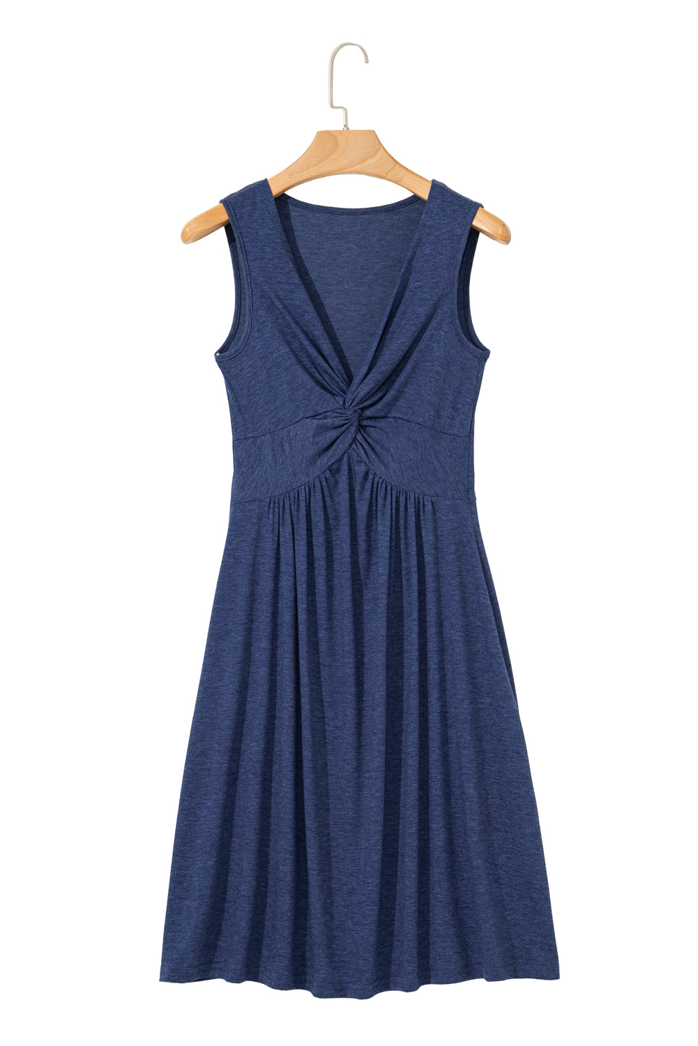 Twisted High Waist Sleeveless V Neck Mini Dress